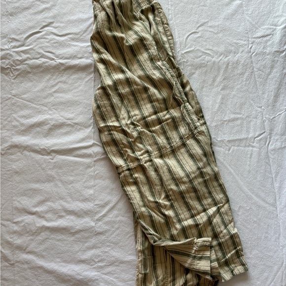 green/cream flowy linen type urban outfitters pants - Picture 2 of 3